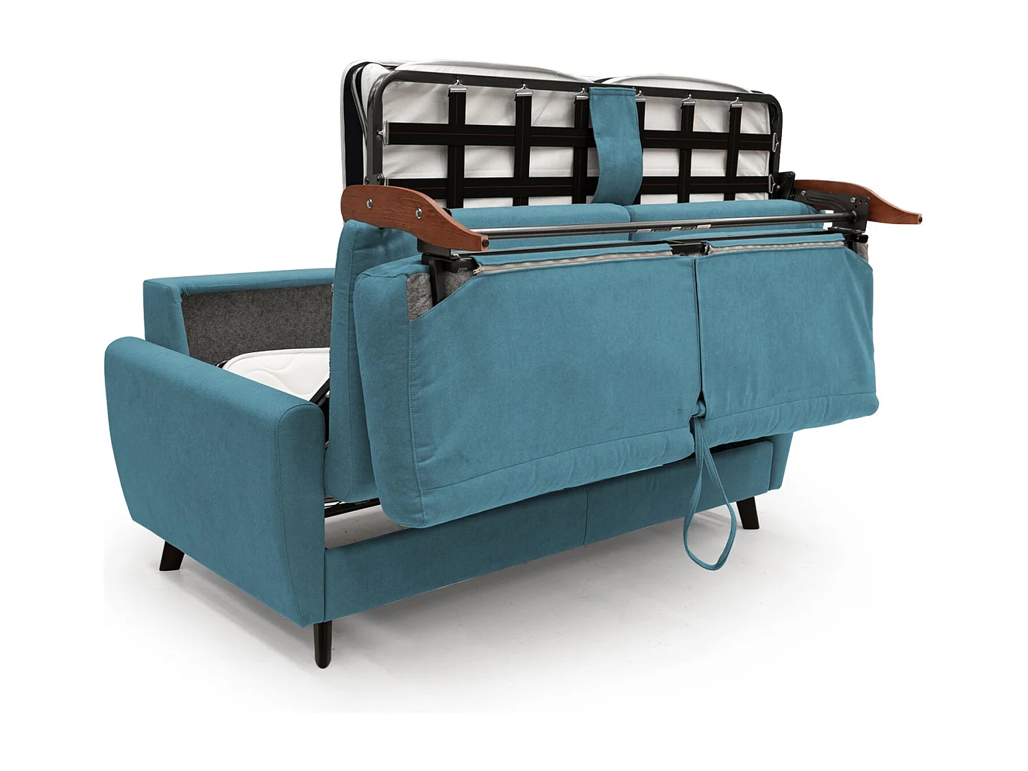 Callisto Sofá cama convertible de tela suave e impermeable 188 cm (mat. 140x197) Azul Claro