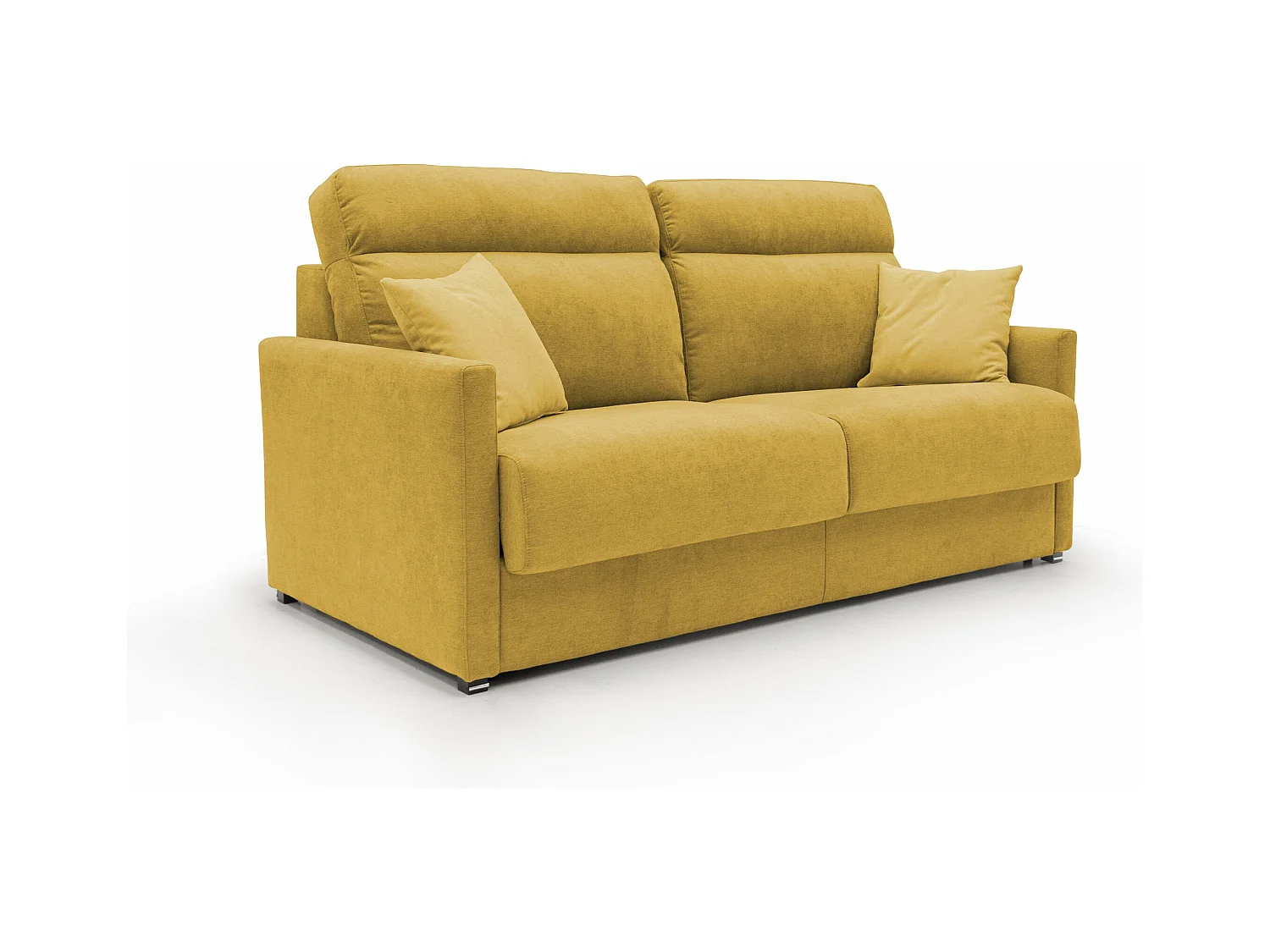 Margot Canapé lit convertible en tissu doux imperméable T02 156 cm (mat.120x197) jaune