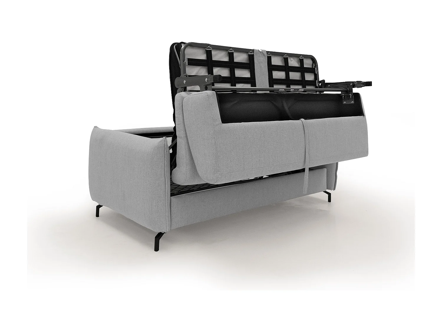 Scarlet Canapé lit convertible en tissu coton mixte imperméable T19 195 cm (mat.140x197) gris