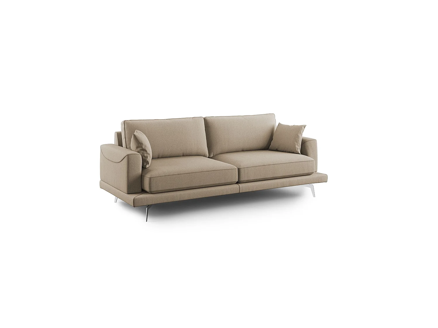Dorian Canapé moderne en tissu doux anti-tache T05 198 cm beige
