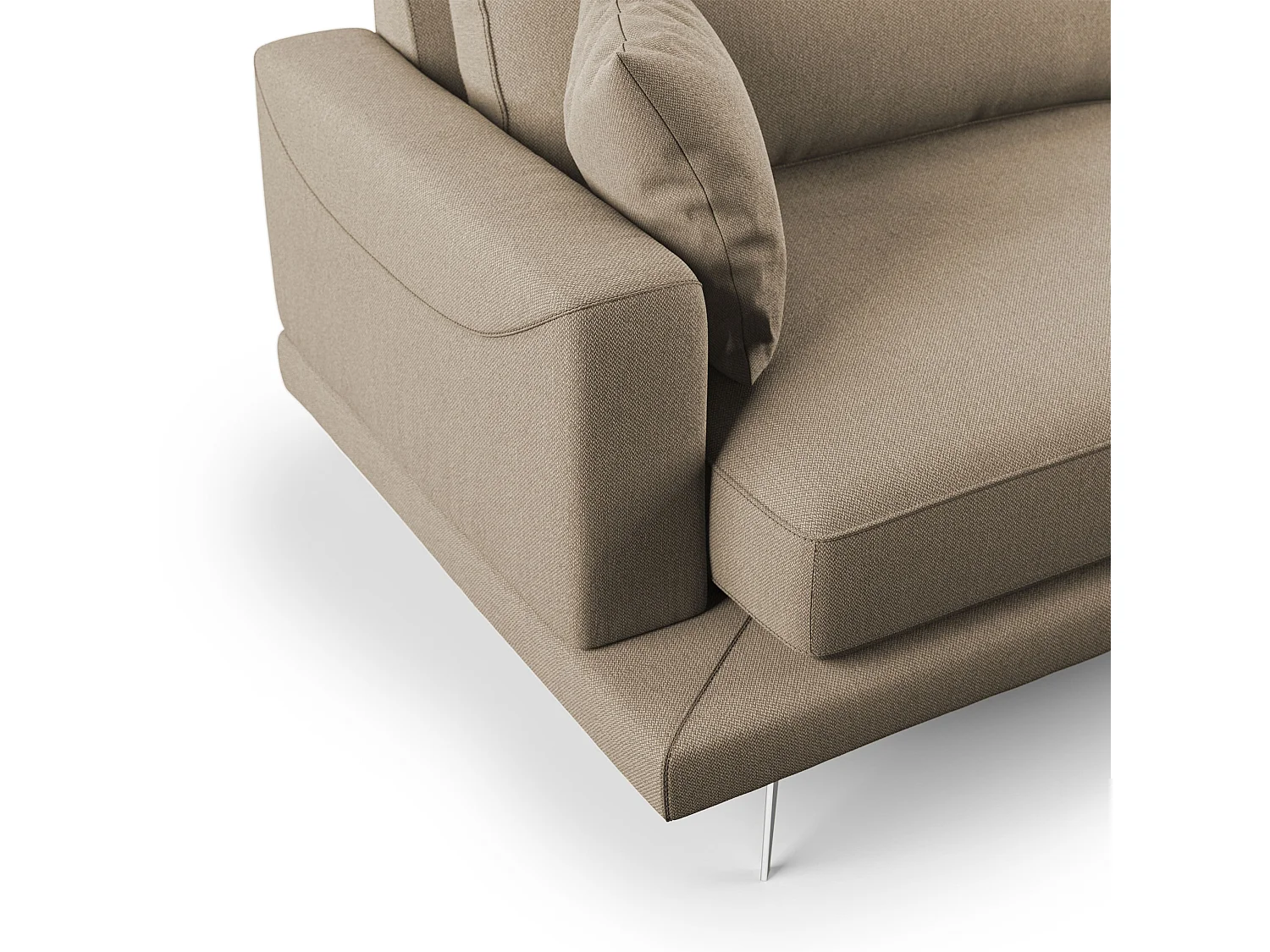 Dorian Canapé moderne en tissu doux anti-tache T05 198 cm beige