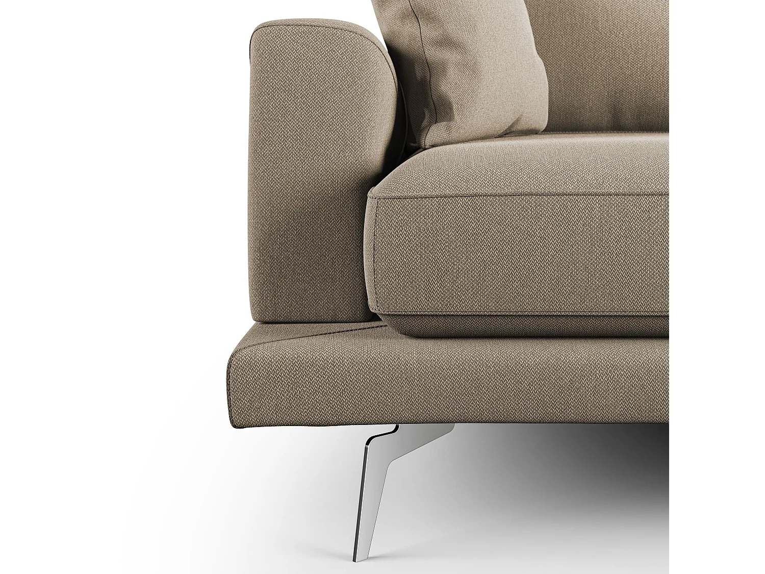 Dorian Canapé moderne en tissu doux anti-tache T05 198 cm beige