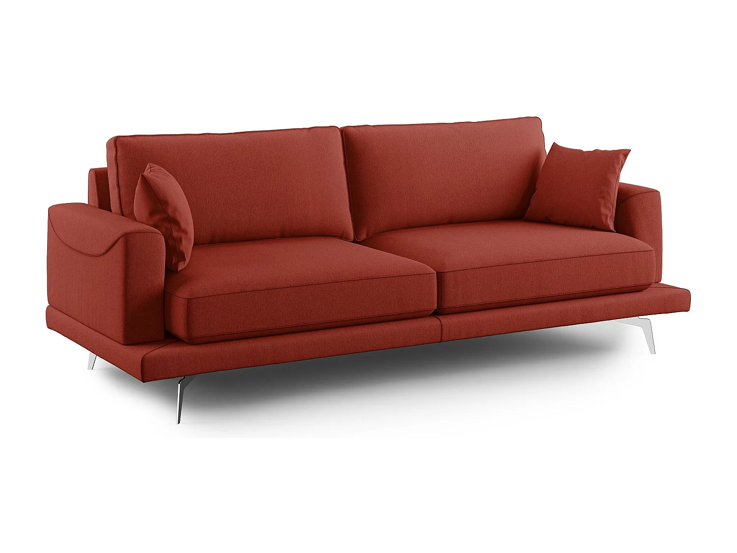 Dorian modernes Sofa aus weichem, schmutzabweisendem Stoff T05 178 cm rot