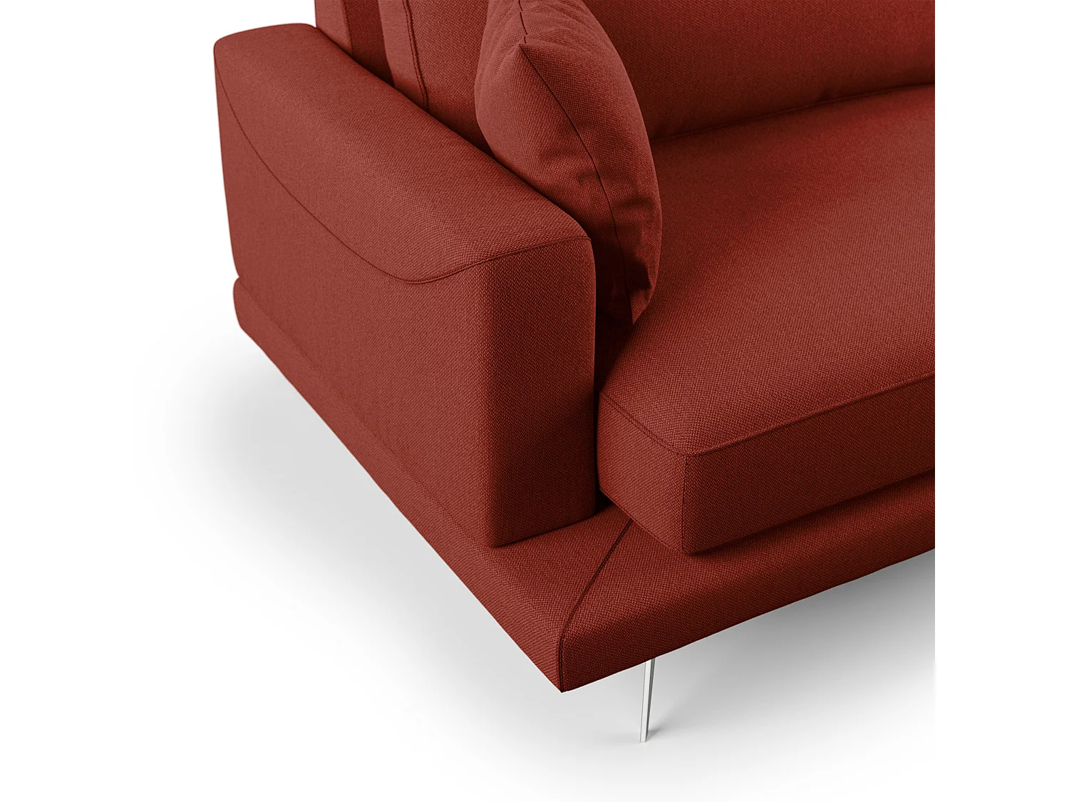 Dorian modernes Sofa aus weichem, schmutzabweisendem Stoff T05 178 cm rot