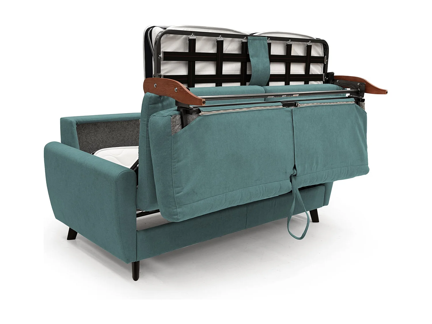 Callisto Sofá cama convertible de tela suave e impermeable 188 cm (mat. 140x197) Azul Petróleo