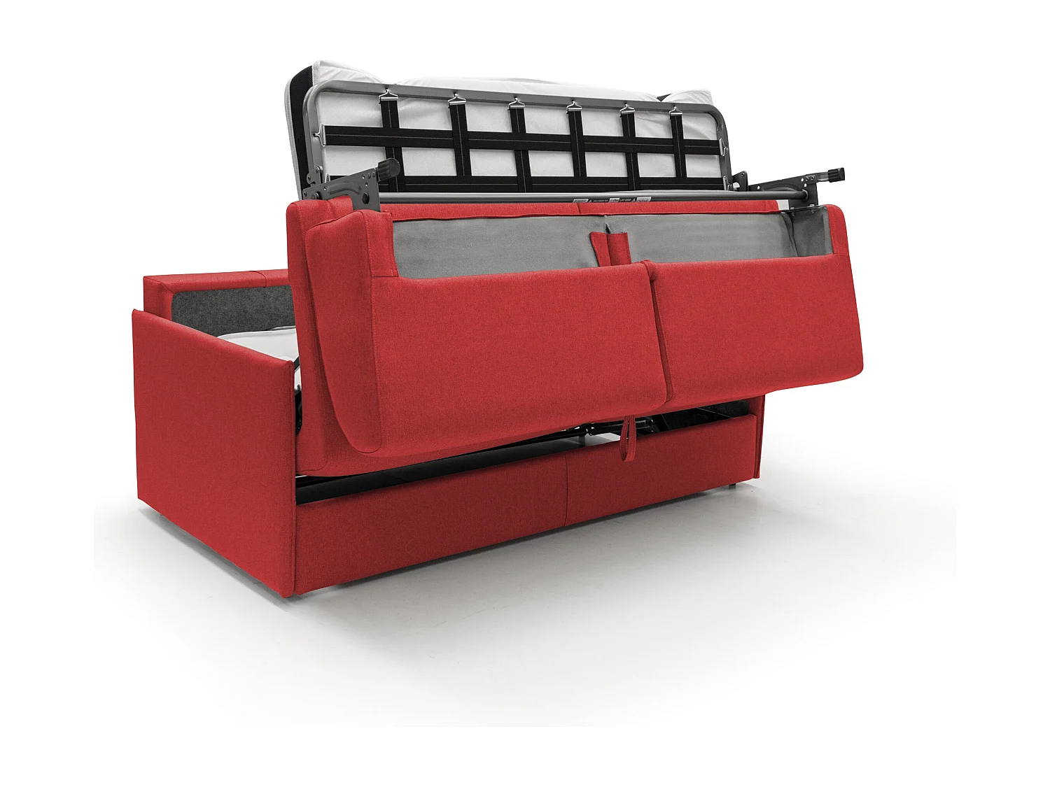 Evans Sofá cama convertible en tela impermeable 149 cm (mat. 120x197) Rojo