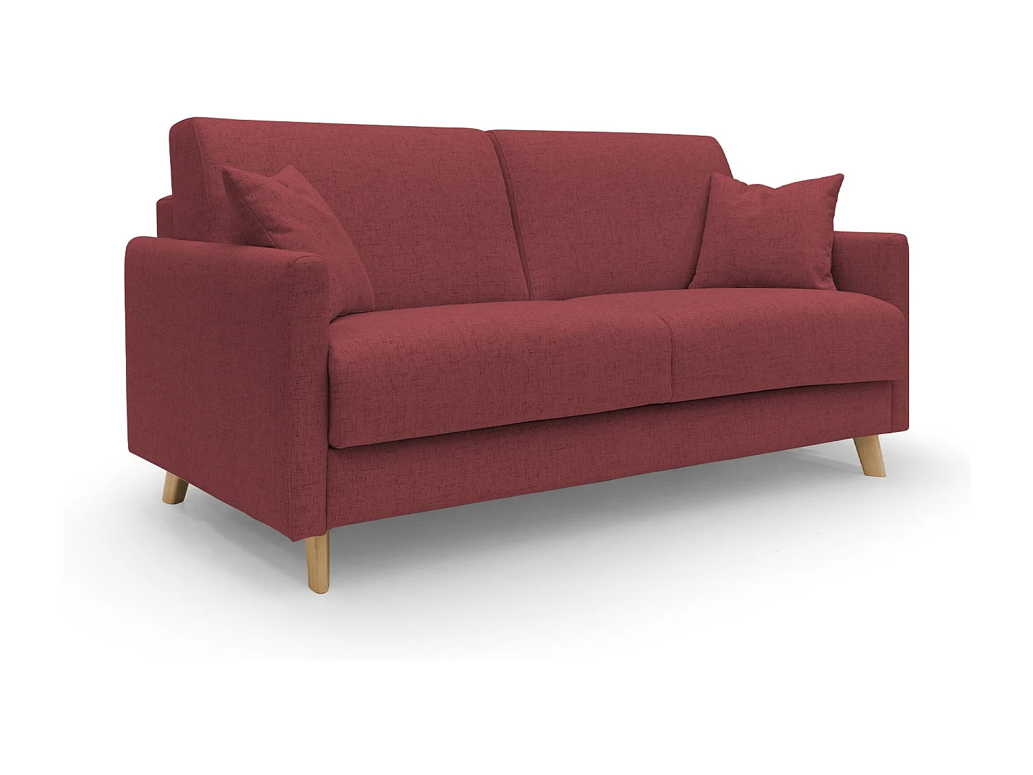 Edgar Schlafsofa aus wasserfestem felis Stoff T03 200 cm (mat. 160x197) rot