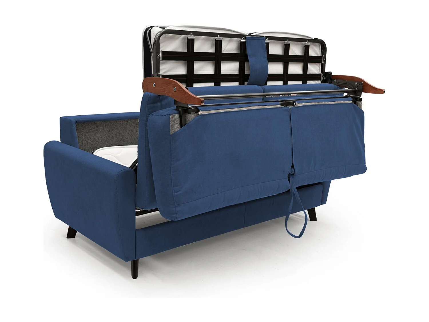 Callisto Sofá cama convertible de tela suave e impermeable 208 cm (mat. 160x197) Azul