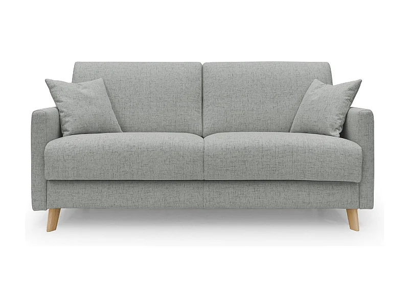 Edgar Schlafsofa aus wasserfestem felis Stoff T03 180 cm (mat. 140x197) hellgrau