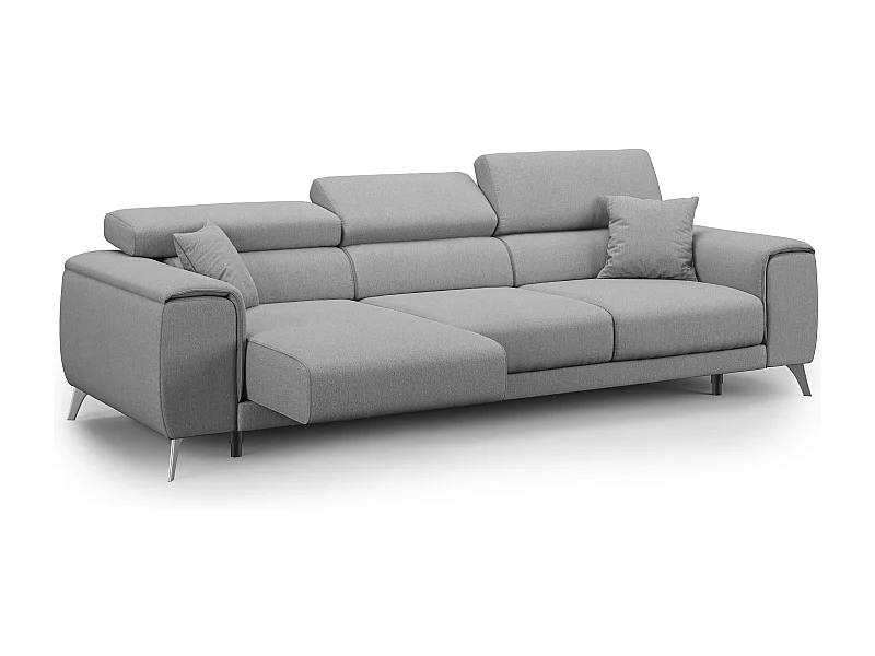 Fusion Divano con 3 sedute allungabili in tessuto smacchiabile T05 260 cm grigio