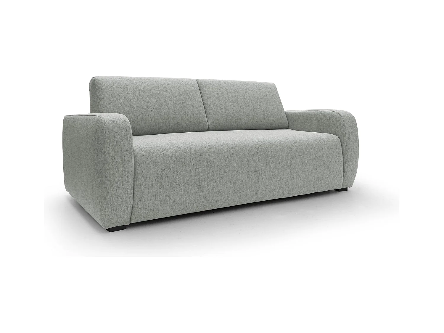 Duna Sofá cama convertible con colchón de 20 cm de tela suave flameada e impermeable 215 cm (mat. 160x197) Gris Claro