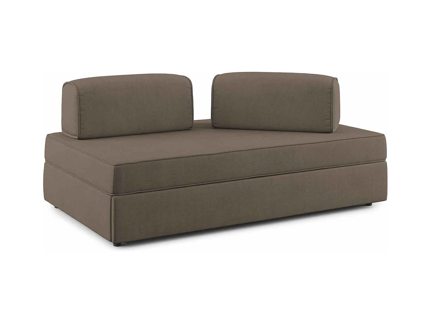 Liberty Canapé avec pouf amovible et dossier amovible en tissu imperméable T02 160 cm brun