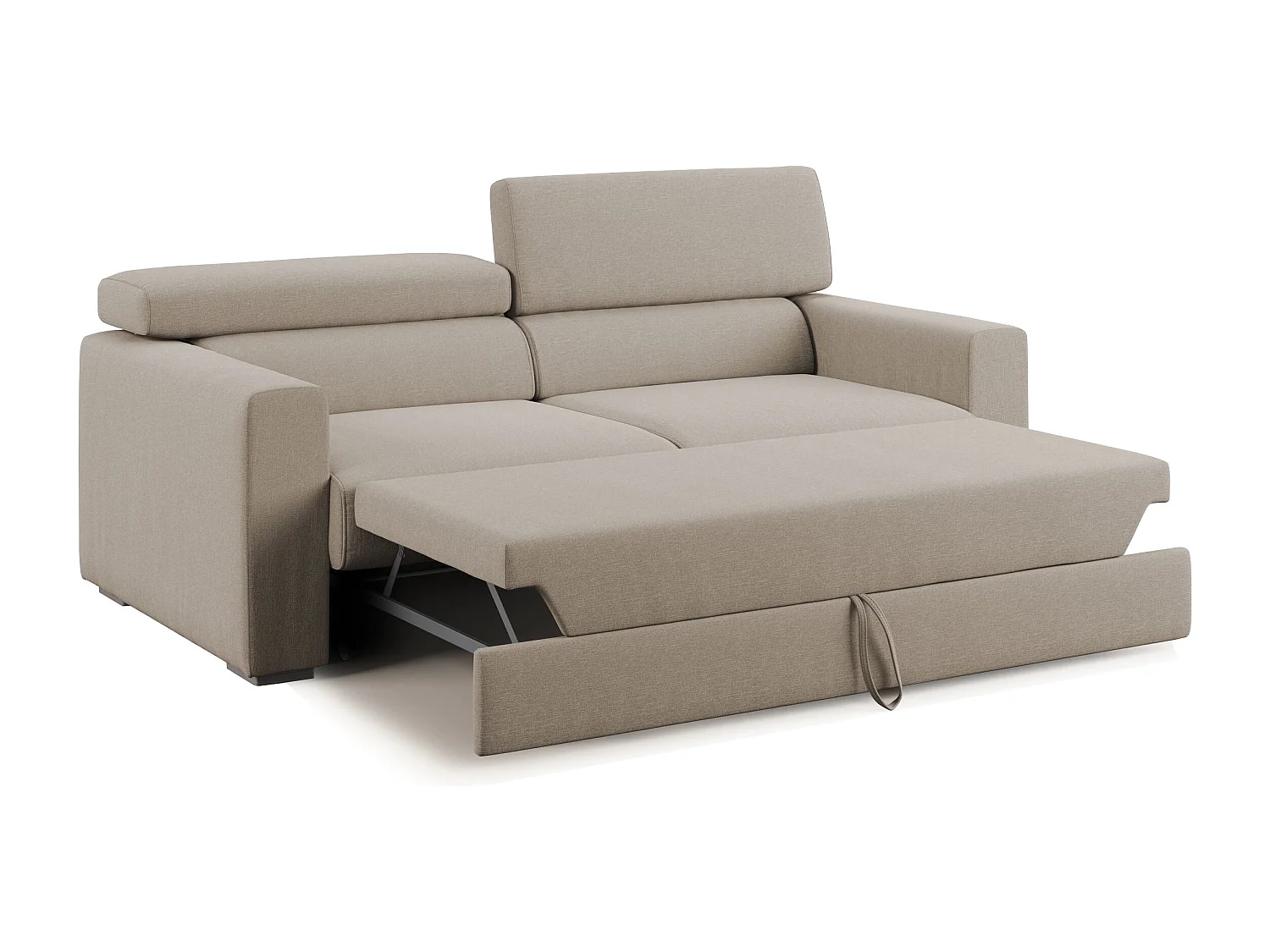 Dylan Sofa mit Bettkastenauszug aus wasserfestem, Baumwollartigem Stoff T13 188 cm beige