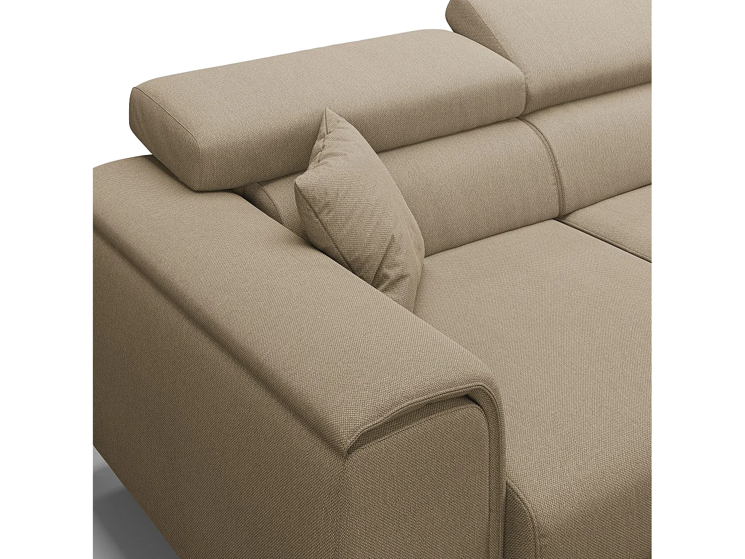 Fusion Sofá con asientos deslizantes en tela suave antimanchas 260 cm Beige