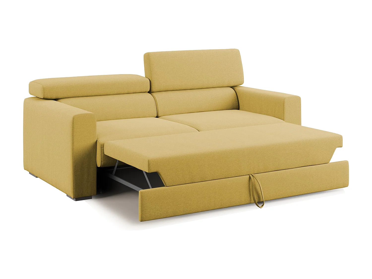 Dylan Sofa mit Bettkastenauszug aus wasserfestem, Baumwollartigem StoffT13 158 cm gelb