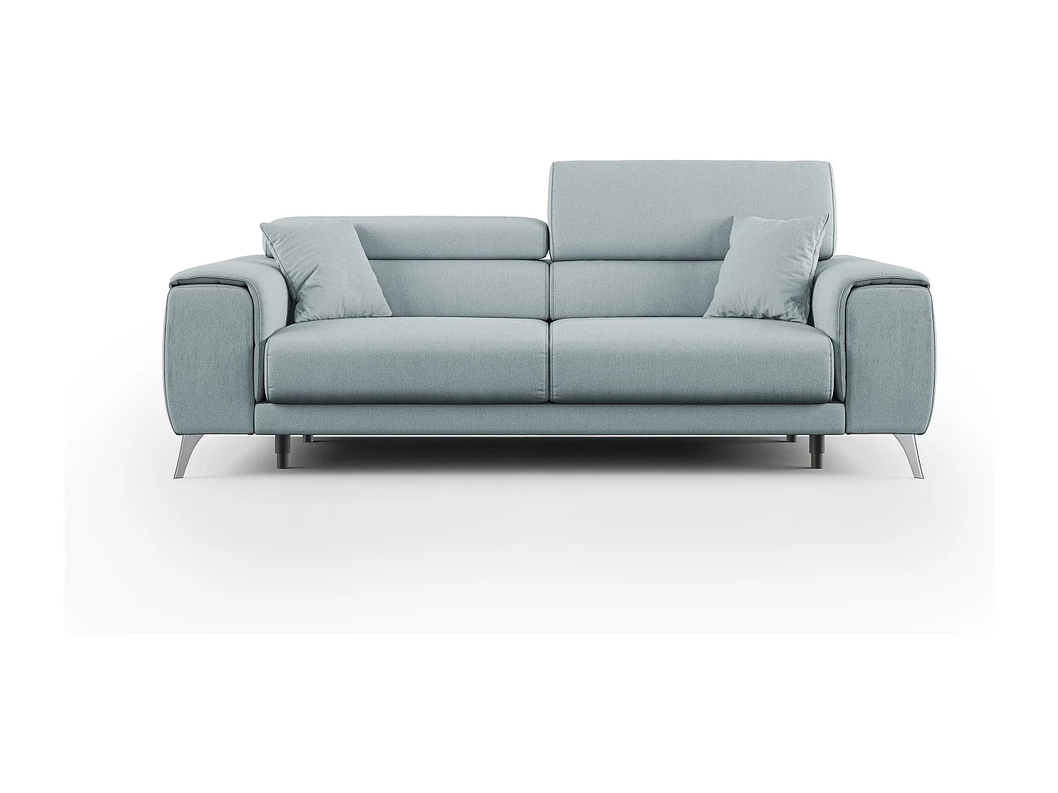 Fusion Sofa mit Schiebesitzen aus abwaschbarem Stoff T05 215 cm baby blau