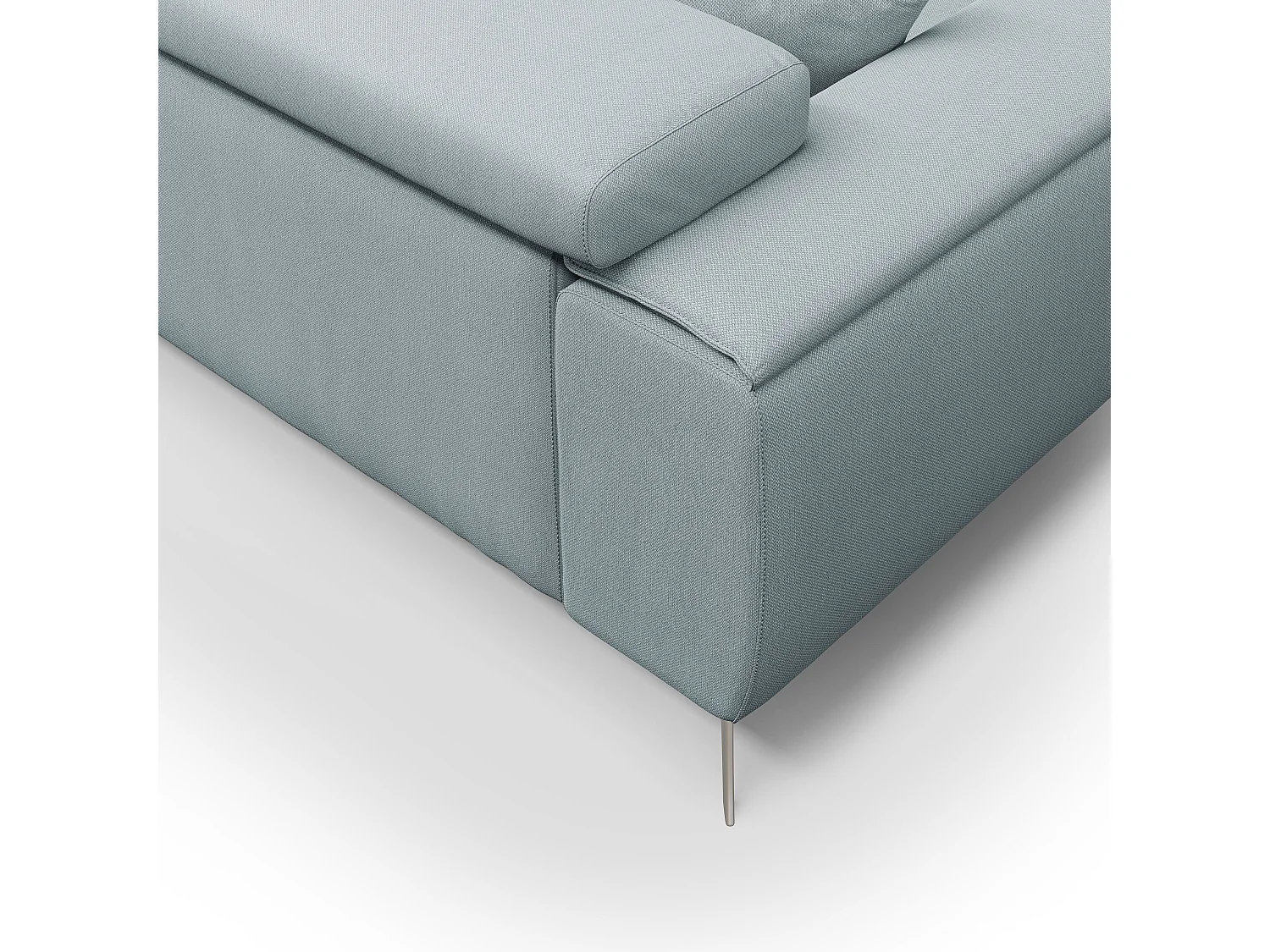 Fusion Sofa mit Schiebesitzen aus abwaschbarem Stoff T05 215 cm baby blau