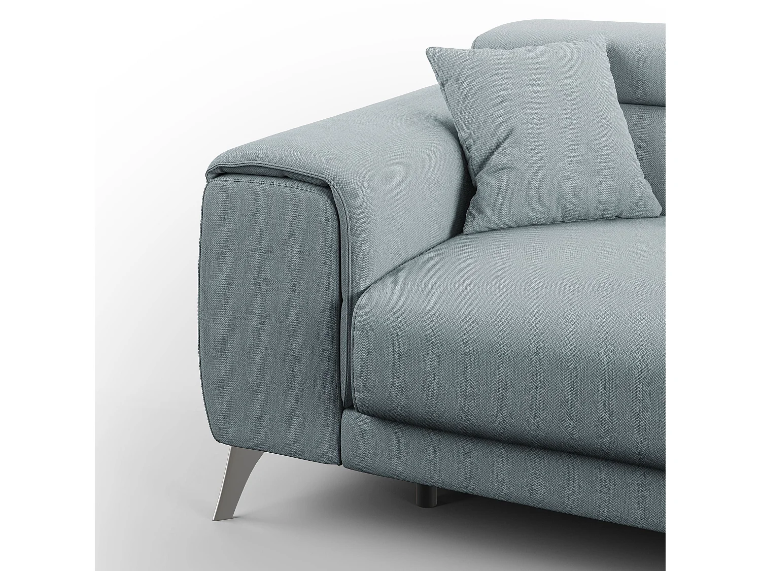 Fusion Sofa mit Schiebesitzen aus abwaschbarem Stoff T05 215 cm baby blau