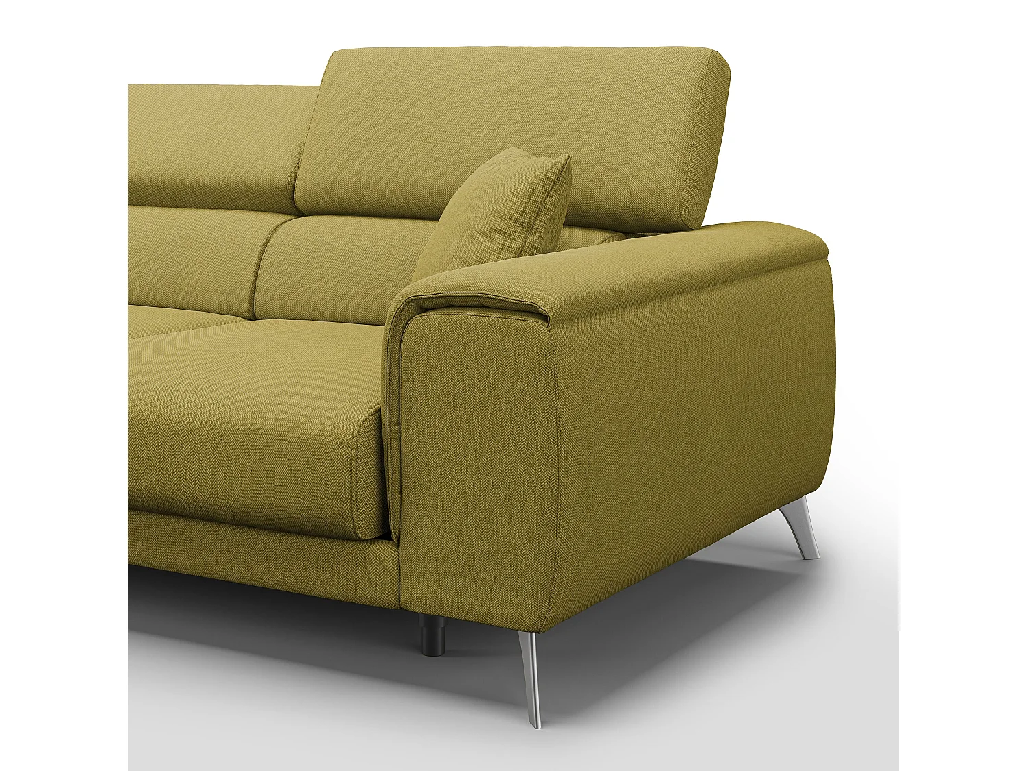 Fusion Sofa mit 3 Schiebesitzen aus abwaschbarem Stoff T05 260 cm gelb