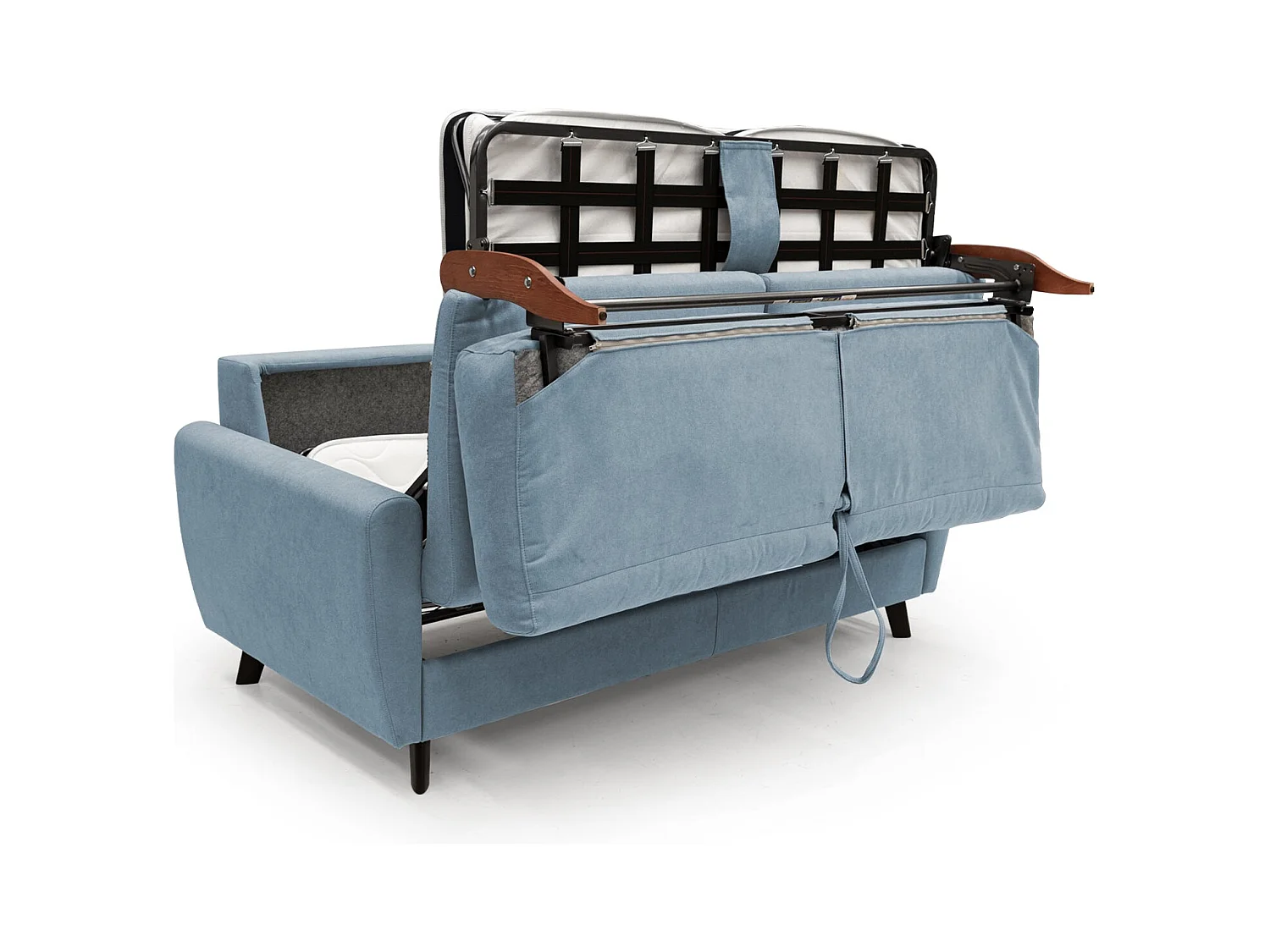 Callisto Sofá cama convertible de tela suave e impermeable 208 cm (mat. 160x197) Azul Claro