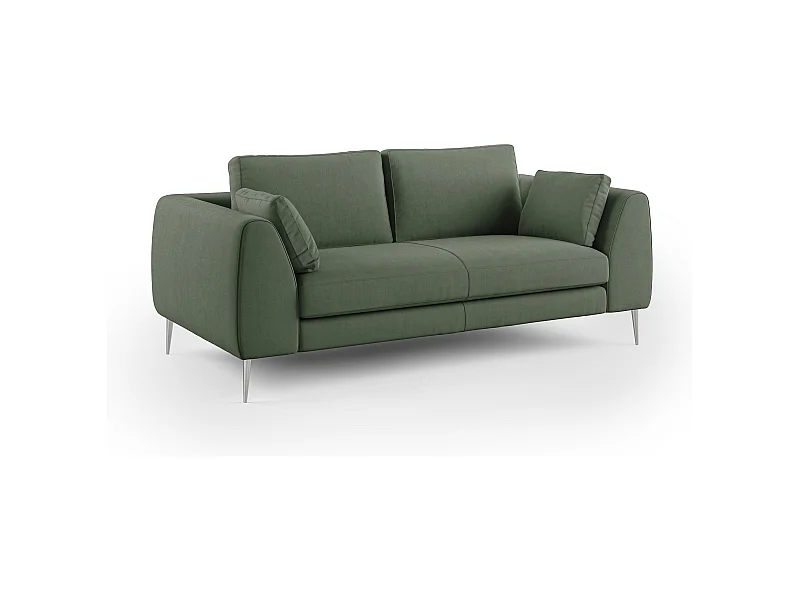Plano modernes Sofa aus abwaschbarer technischer Mikrofaser T11 176 cm grün
