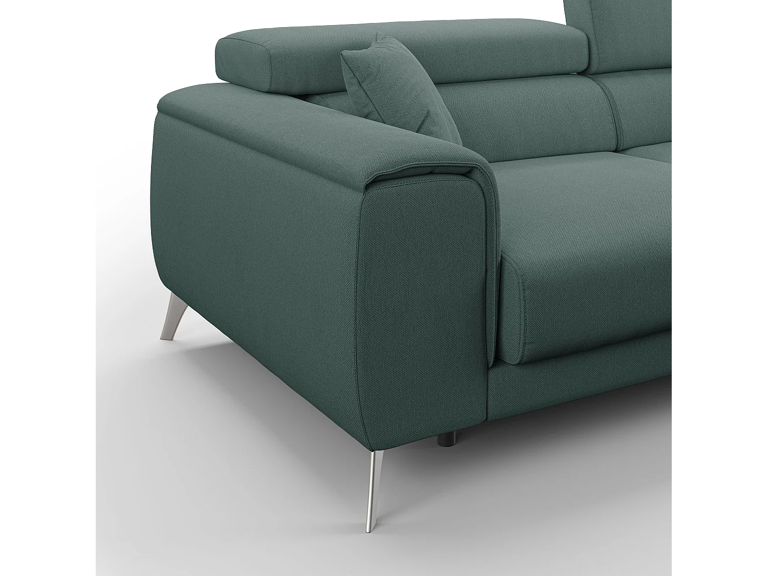 Fusion Sofa mit Schiebesitzen aus abwaschbarem Stoff T05 185 cm grün