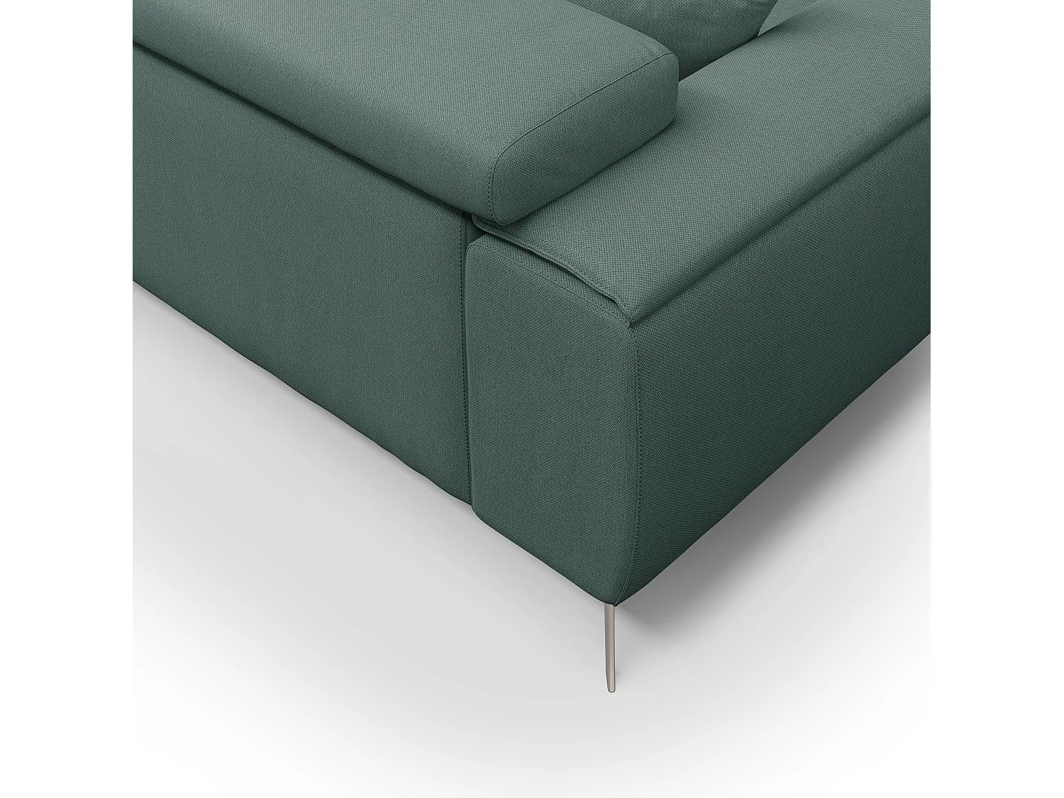 Fusion Sofa mit Schiebesitzen aus abwaschbarem Stoff T05 185 cm grün