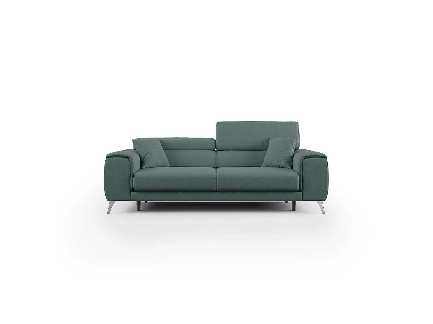 Fusion Sofa mit Schiebesitzen aus abwaschbarem Stoff T05 185 cm grün