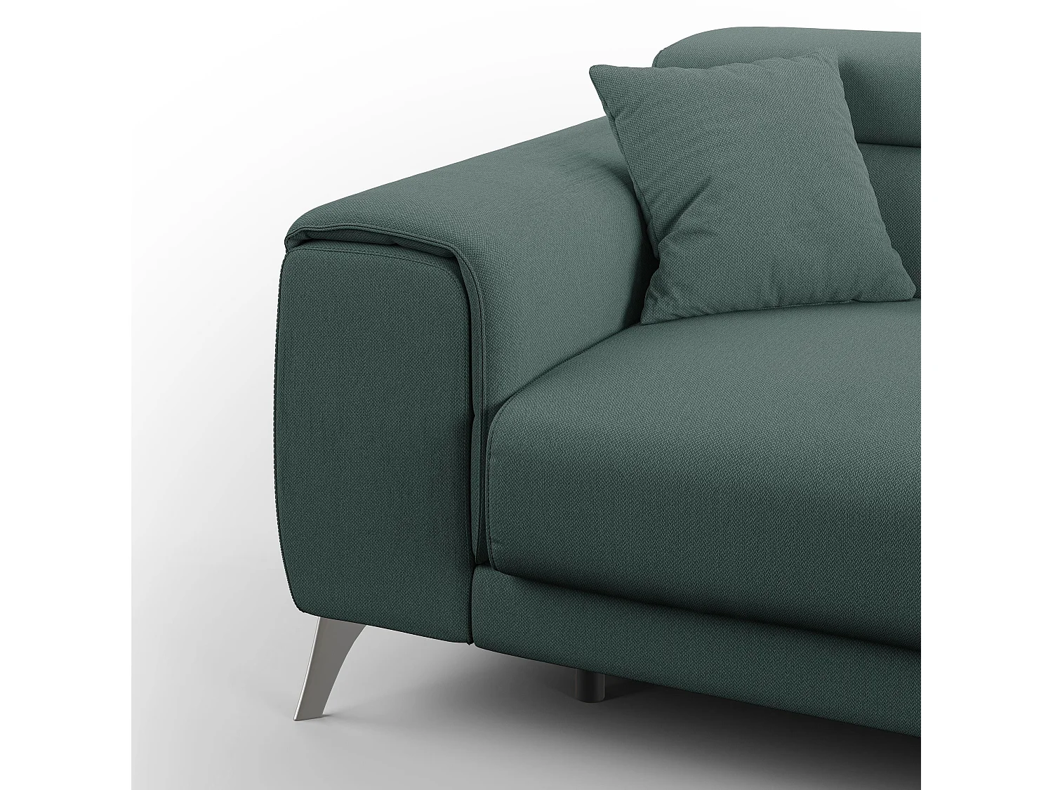 Fusion Sofa mit Schiebesitzen aus abwaschbarem Stoff T05 185 cm grün