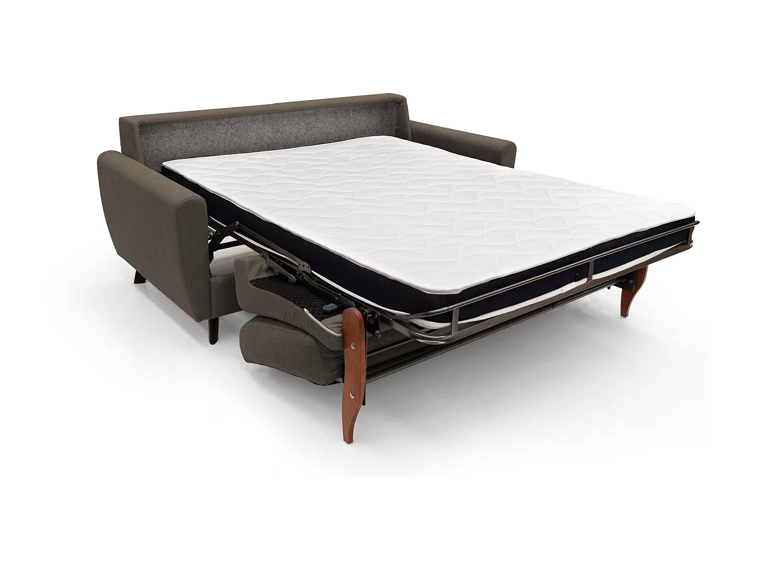 Callisto Sofá cama convertible de tela suave e impermeable 168 cm (mat. 120x197) Marrón