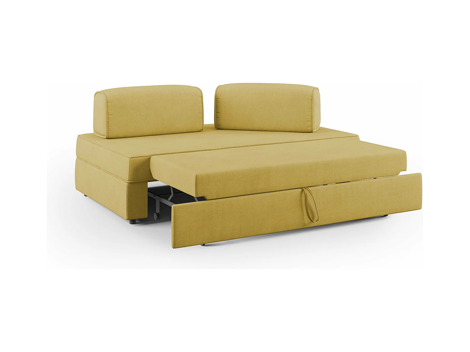 Liberty Canapé avec pouf amovible et dossier amovible en tissu imperméable T02 160 cm jaune