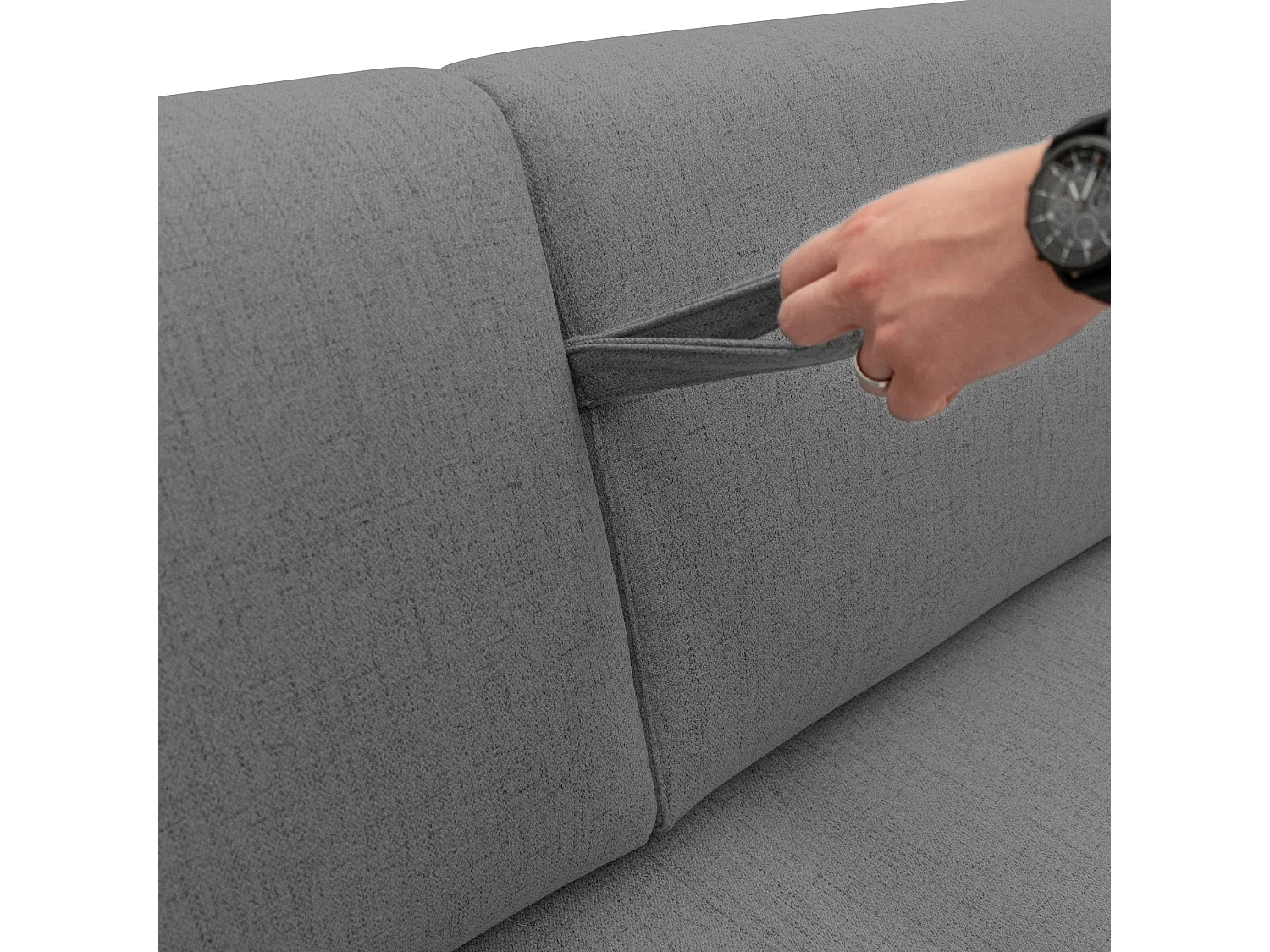 Duna Schlafsofa mit 20 cm Matratze aus wasserfestem Stoff T03 195 cm (mat. 140x197) grau