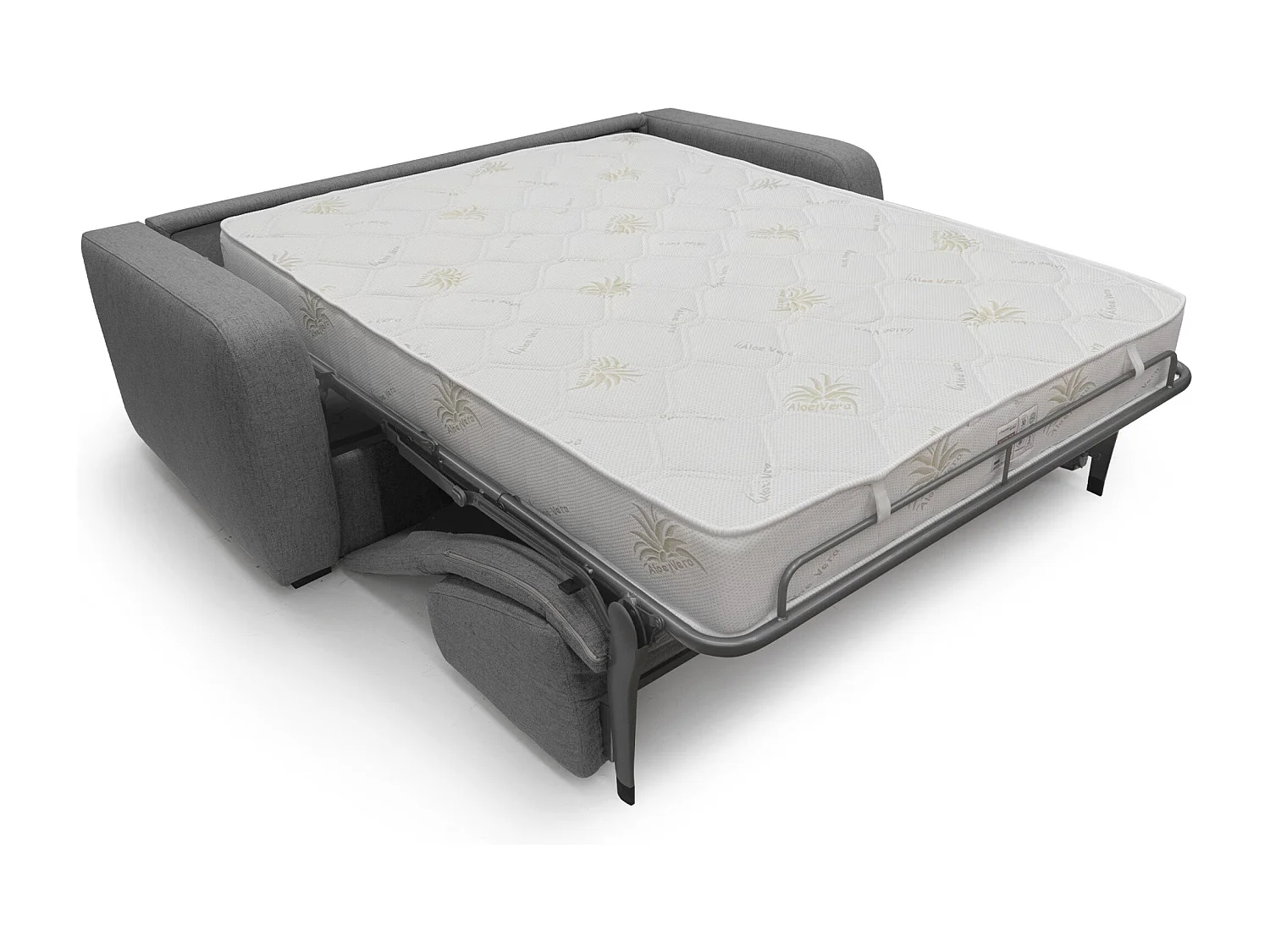 Duna Divano letto matrimoniale con materasso 20 cm in tessuto impermeabile T03 195 cm (mat. 140x197) grigio