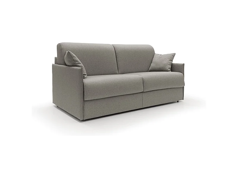 Evans Sofá cama convertible en tela impermeable 169 cm (mat. 140x197) Taupe