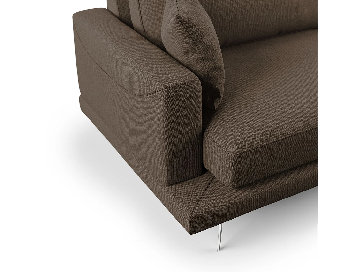 Dorian Sofá moderno de tela suave y antimanchas 178 cm Marrón