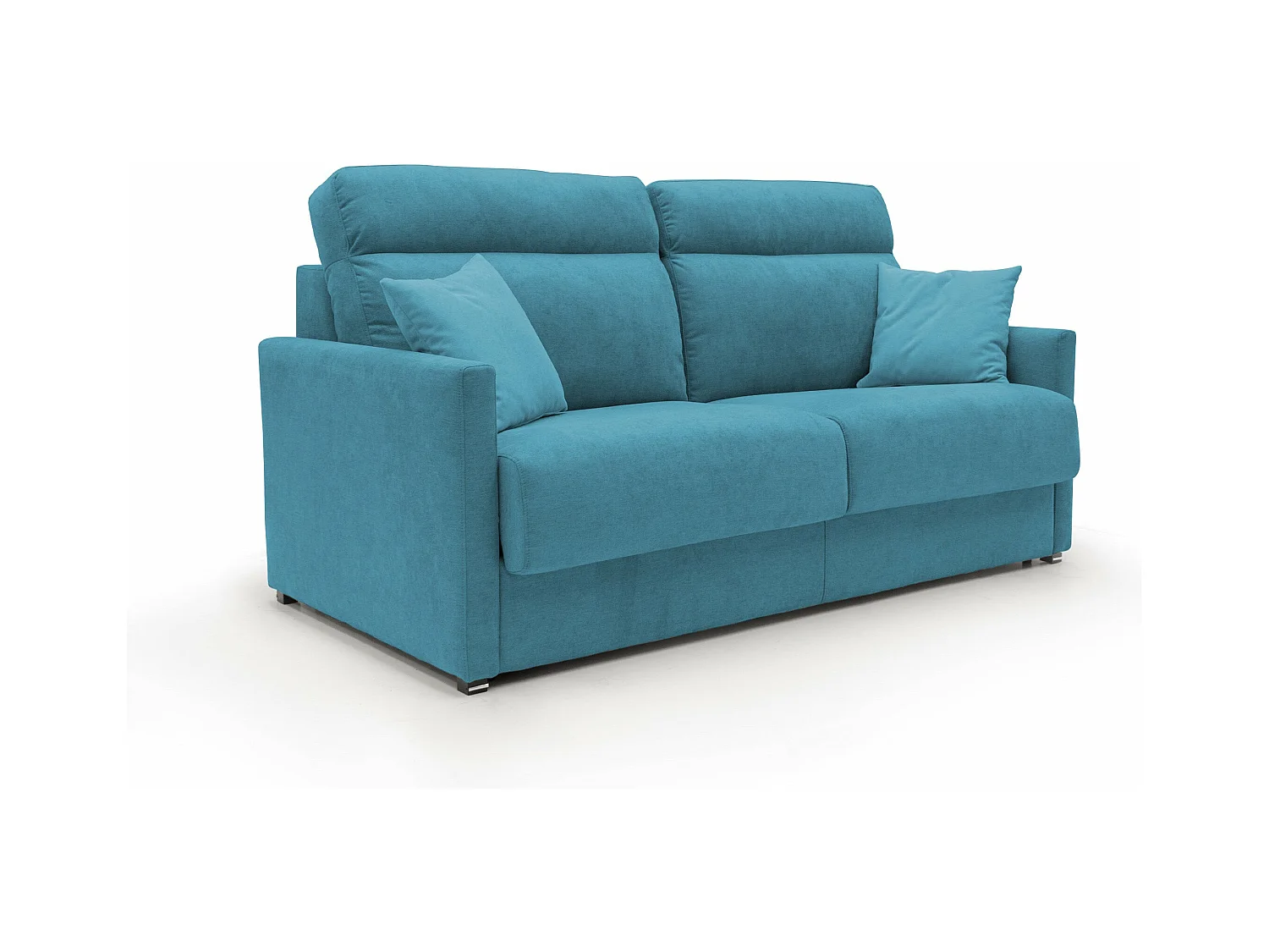 Margot Canapé lit convertible en tissu doux imperméable T02 176 cm (mat. 140x197) bleu ciel