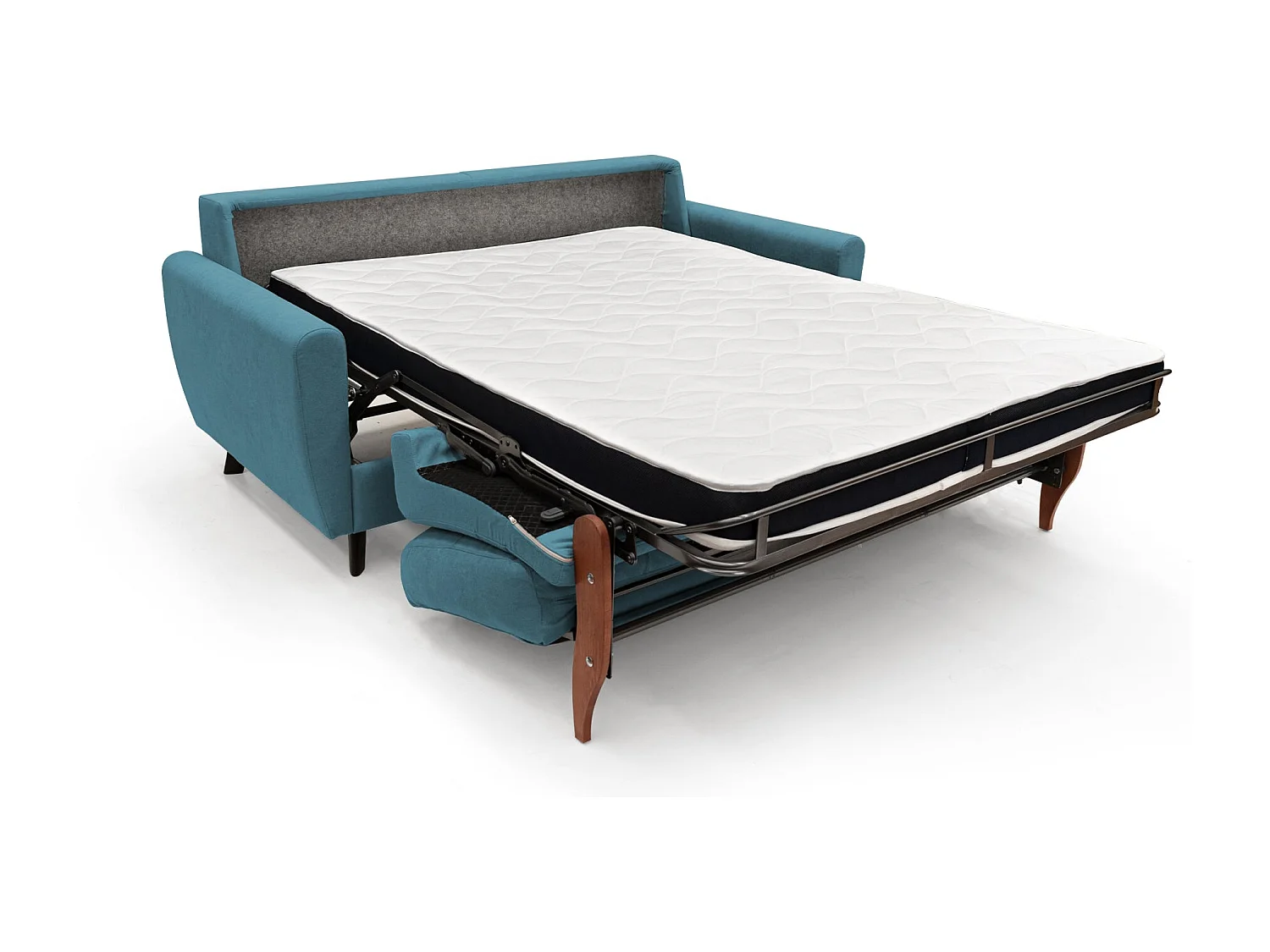 Callisto Sofá cama convertible de tela suave e impermeable 168 cm (mat. 120x197) Azul Claro