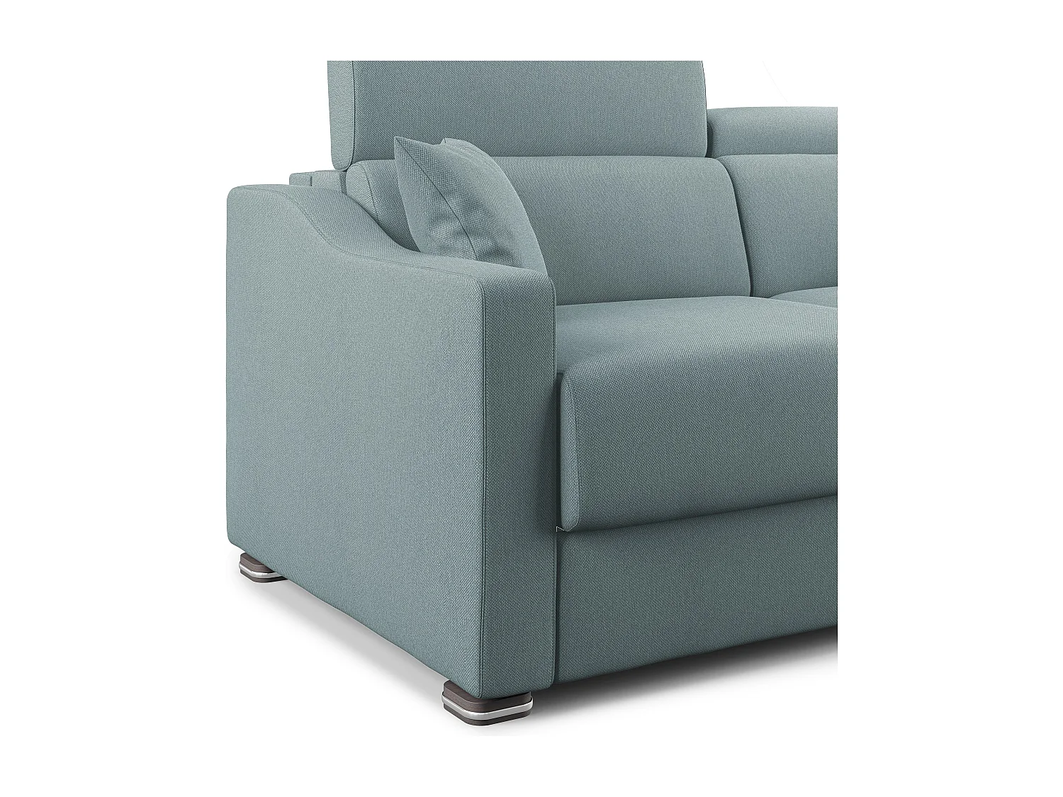 Amber Sofá cama convertible con tela desmontable 191 cm (mat. 140x197) Azul Claro