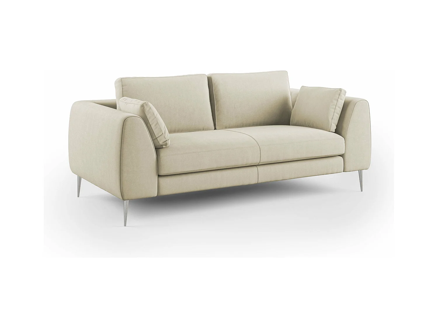 Plano Canapé moderne en microfibre technique détachable T11 196 cm creme