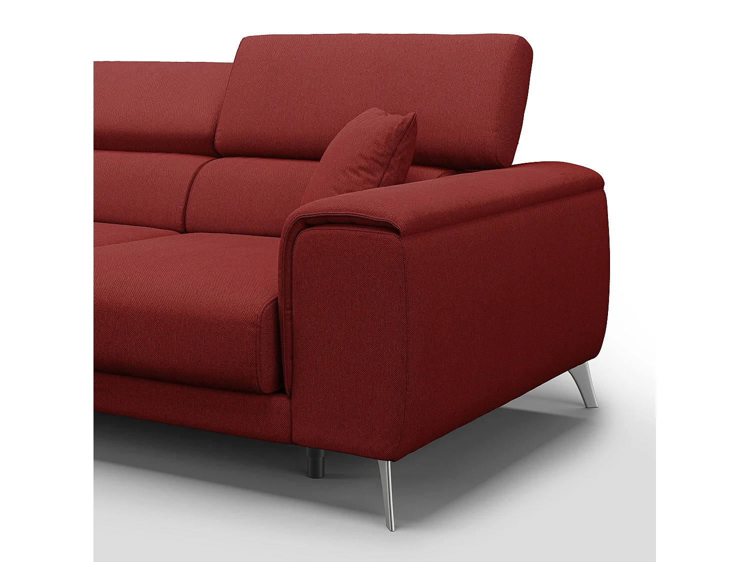 Fusion Canapé avec 3 assises coulissantes en tissu doux antitache T05 260 cm rouge