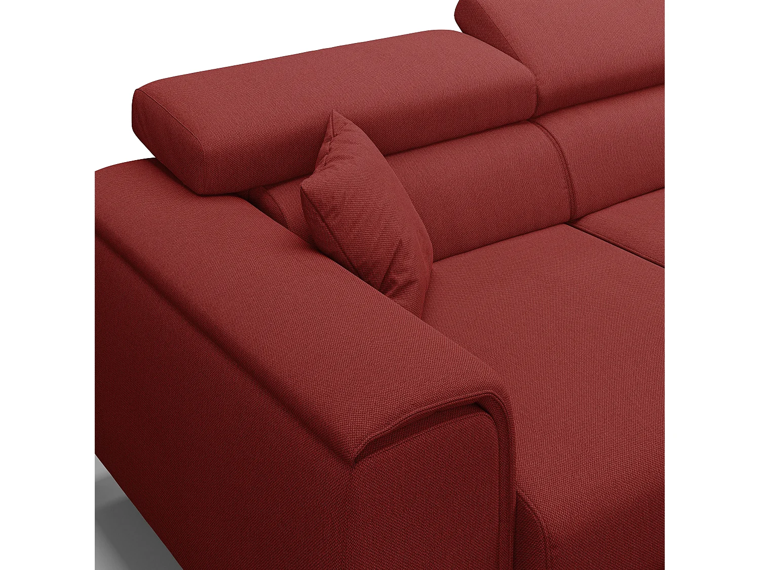 Fusion Sofá con asientos deslizantes en tela suave antimanchas 260 cm Rojo