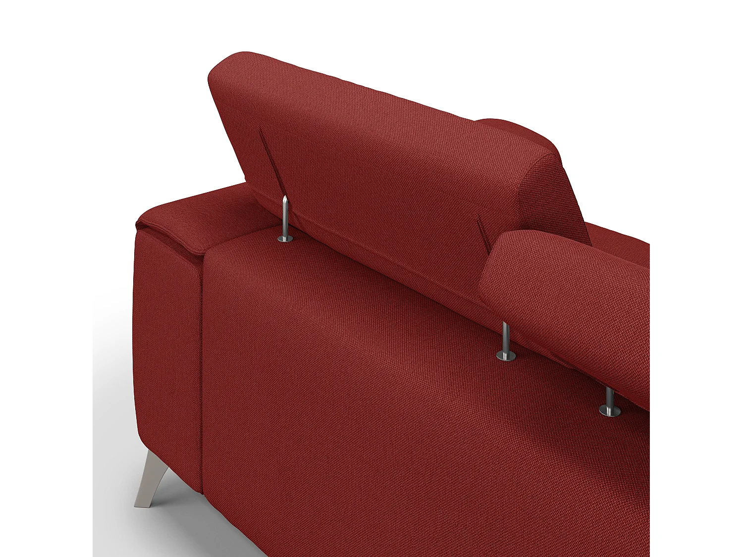 Fusion Sofá con asientos deslizantes en tela suave antimanchas 260 cm Rojo