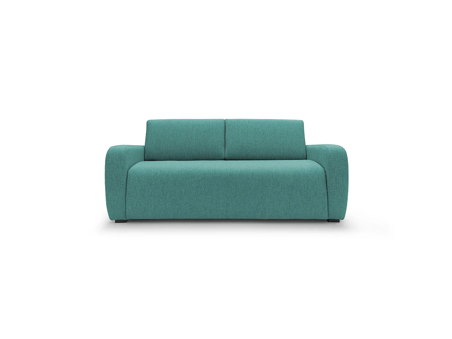 Duna Sofá cama convertible con colchón de 20 cm de tela suave flameada e impermeable 195 cm (mat. 140x197) Verde