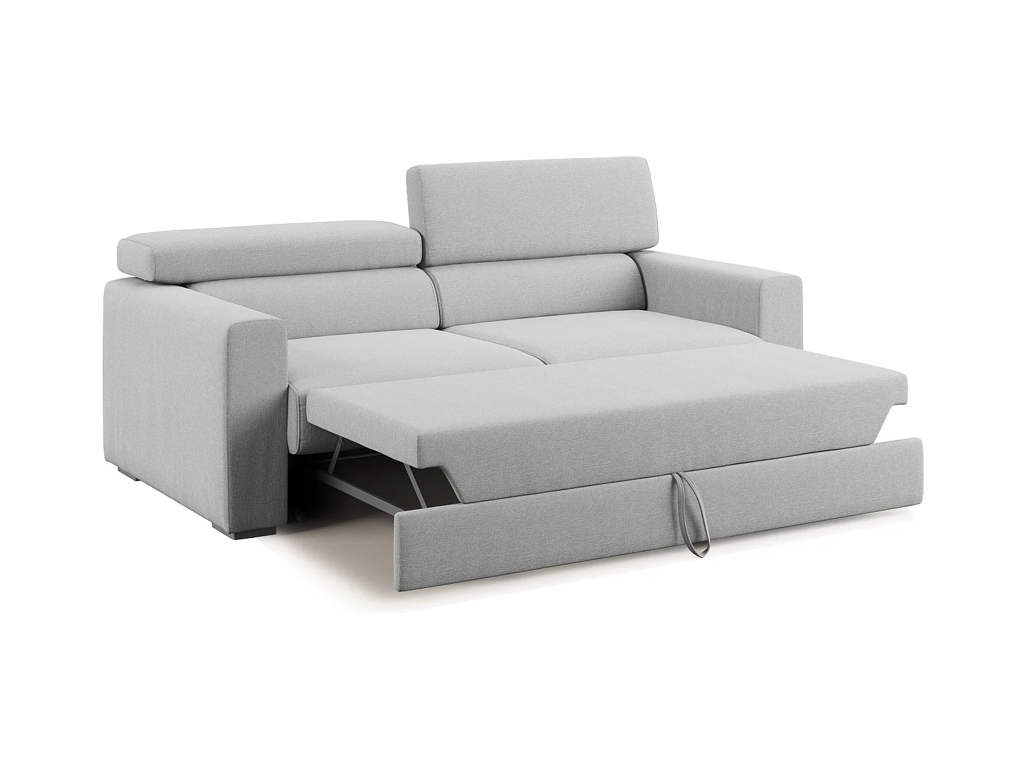 Dylan Canapé avec pouf amovible en tissu effet coton imperméable T13 188 cm gris