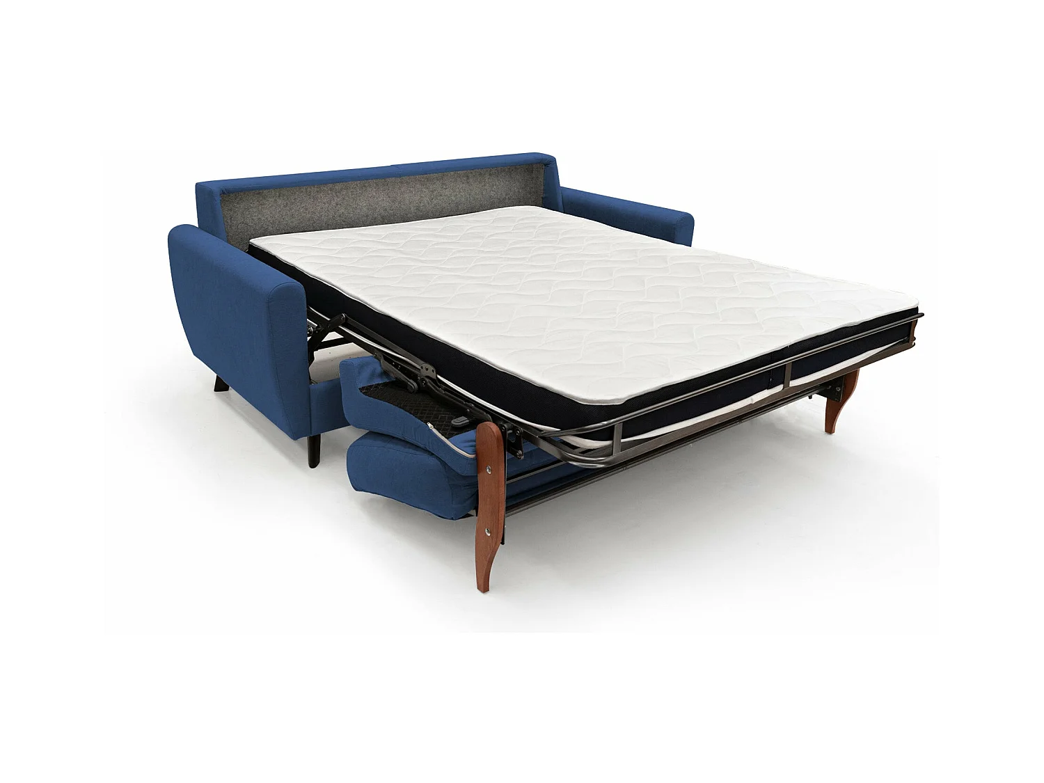 Callisto Schlafsofa aus weichem, wasserfestem Stoff T02 168 cm (mat. 120x197) blau