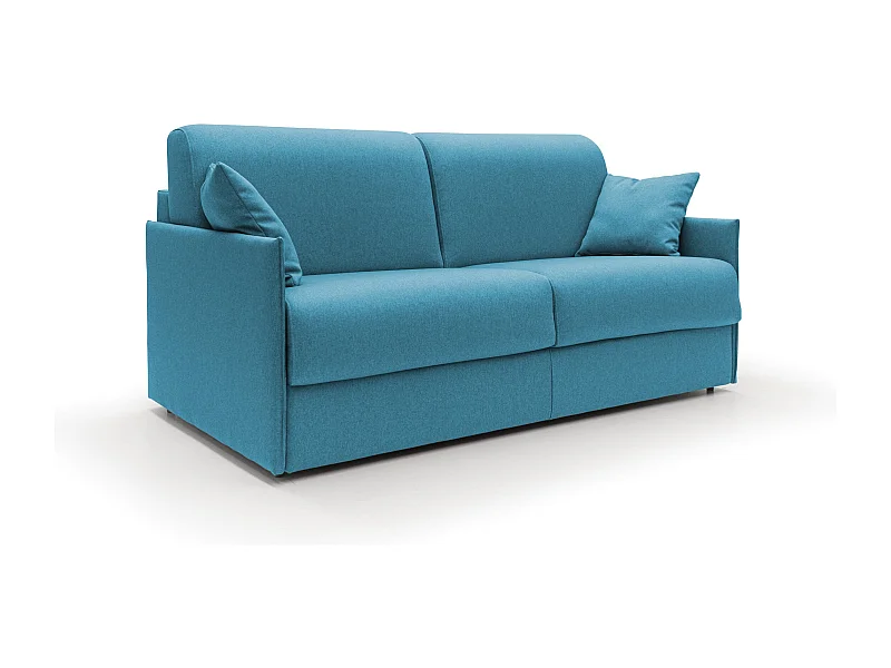 Evans Divano letto matrimoniale in tessuto impermeabile T13 169 cm (mat. 140x197) azzurro