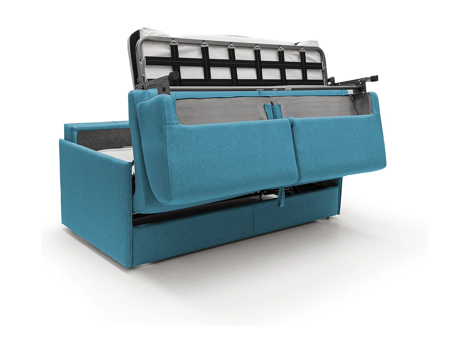 Evans Sofá cama convertible en tela impermeable 169 cm (mat. 140x197) Azul Claro