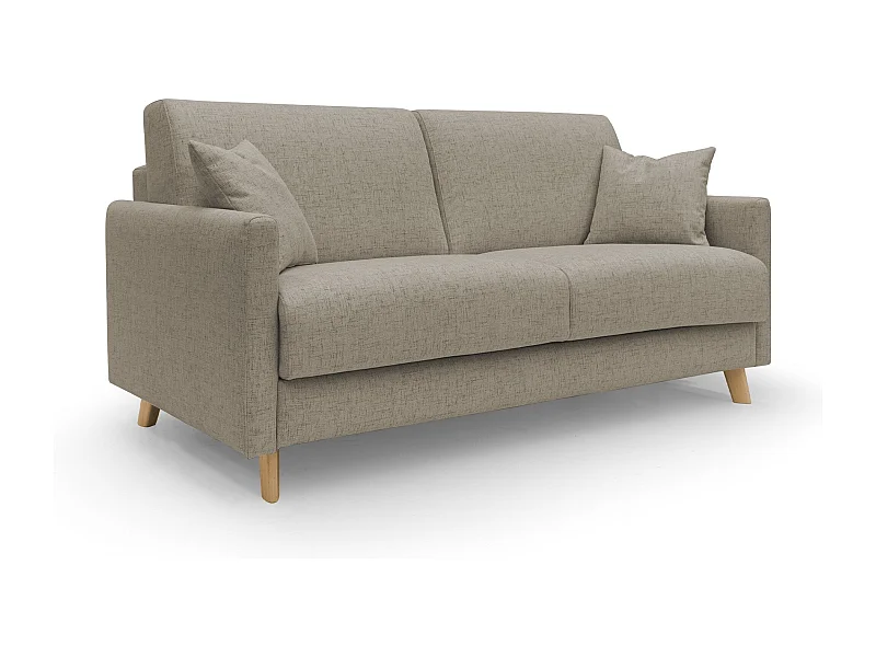 Edgar Schlafsofa aus wasserfestem felis Stoff T03 200 cm (mat. 160x197) braun