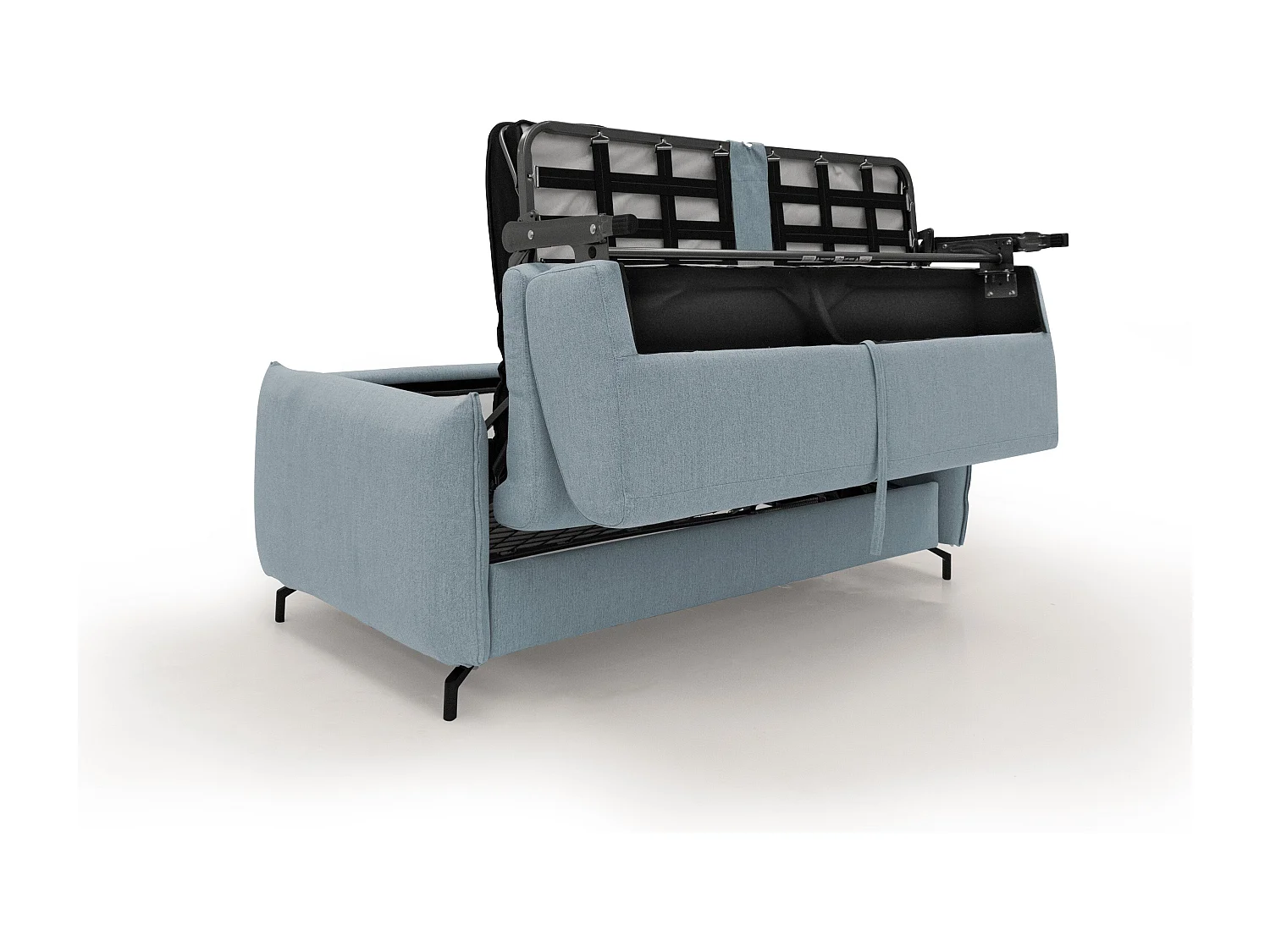 Scarlet Sofá cama convertible en tejido mixto de algodón impermeable 215 cm (mat.160x197) Azul Claro