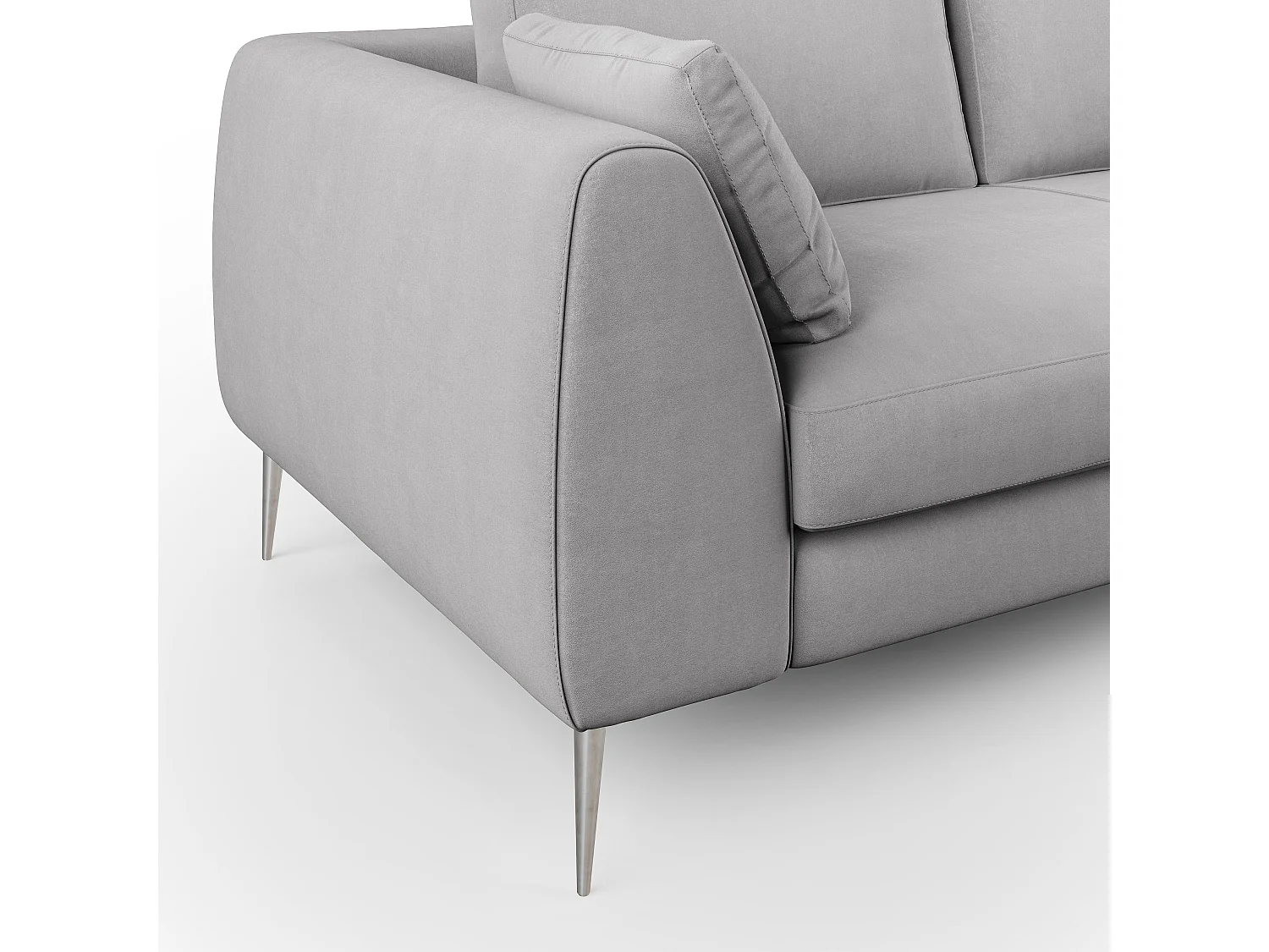 Plano modernes Sofa aus abwaschbarer technischer Mikrofaser T11 176 cm grau